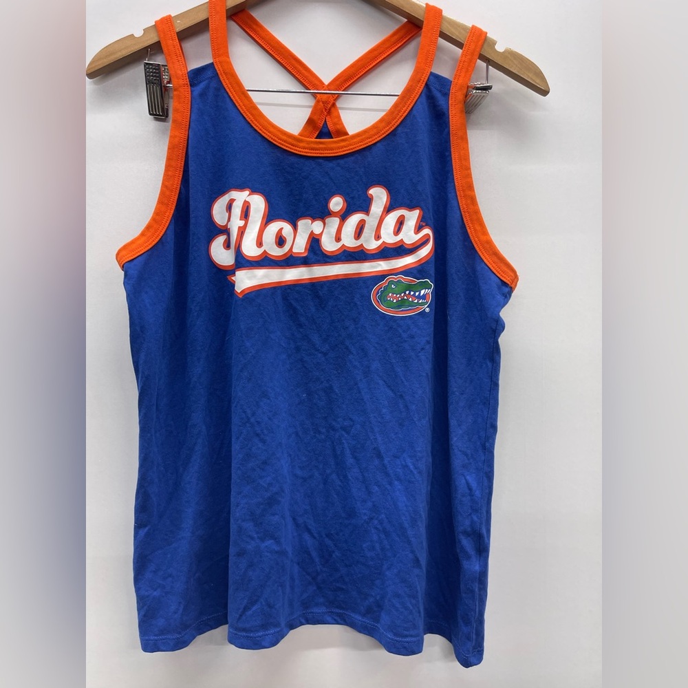 Florida Gators Graphic Racerback Tank Top in Royal Blue & Orange